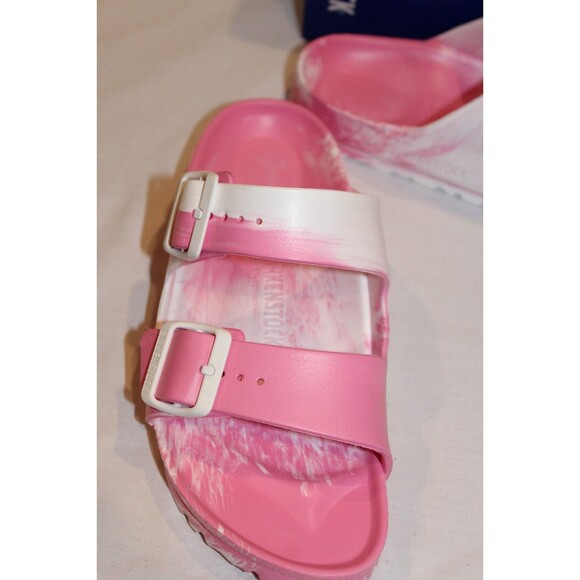 Birkenstock Women Arizona Essentials EVA Sandals PINK WHITE EU 37 US 6-6.5 - Picture 3 of 6